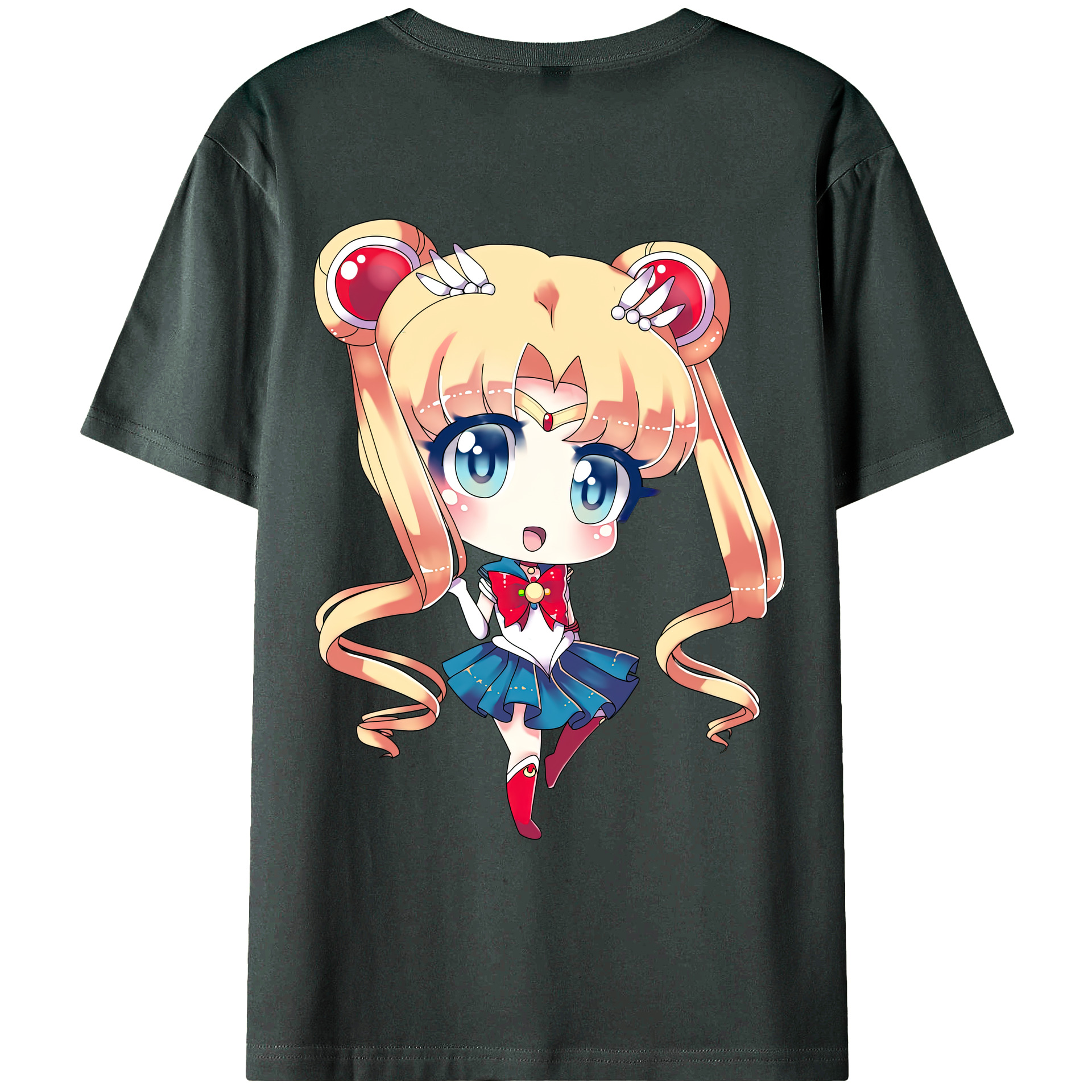 （画像用） 美少女戦士セーラームーン 月野 うさぎ つきの うさぎ Sailor Moon Tsukino Usagi 綿100％ メンズ半袖Tシャツ（バックプリント） 通気性